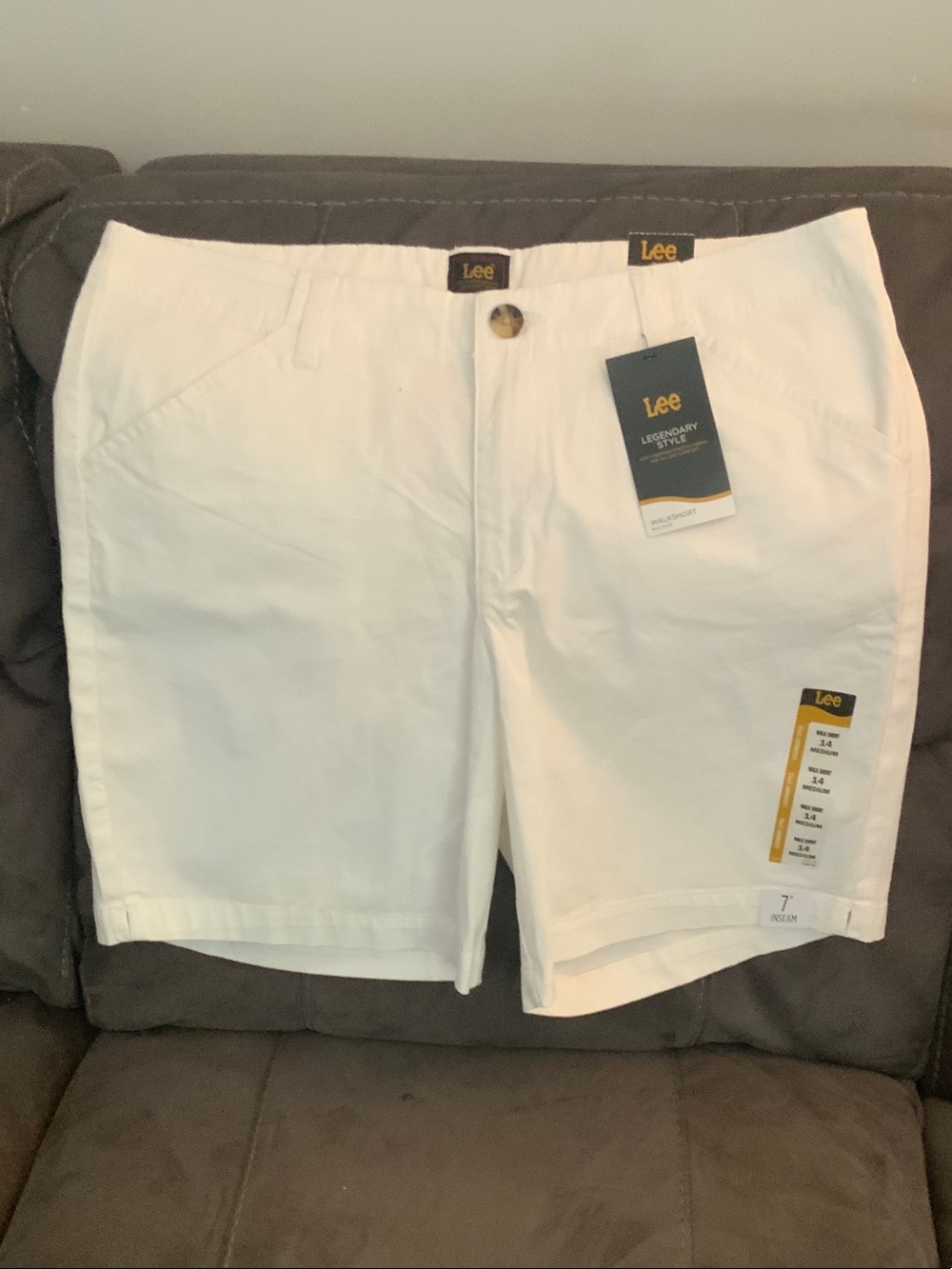 Lee Women’s White Flat-Front Chino Shorts